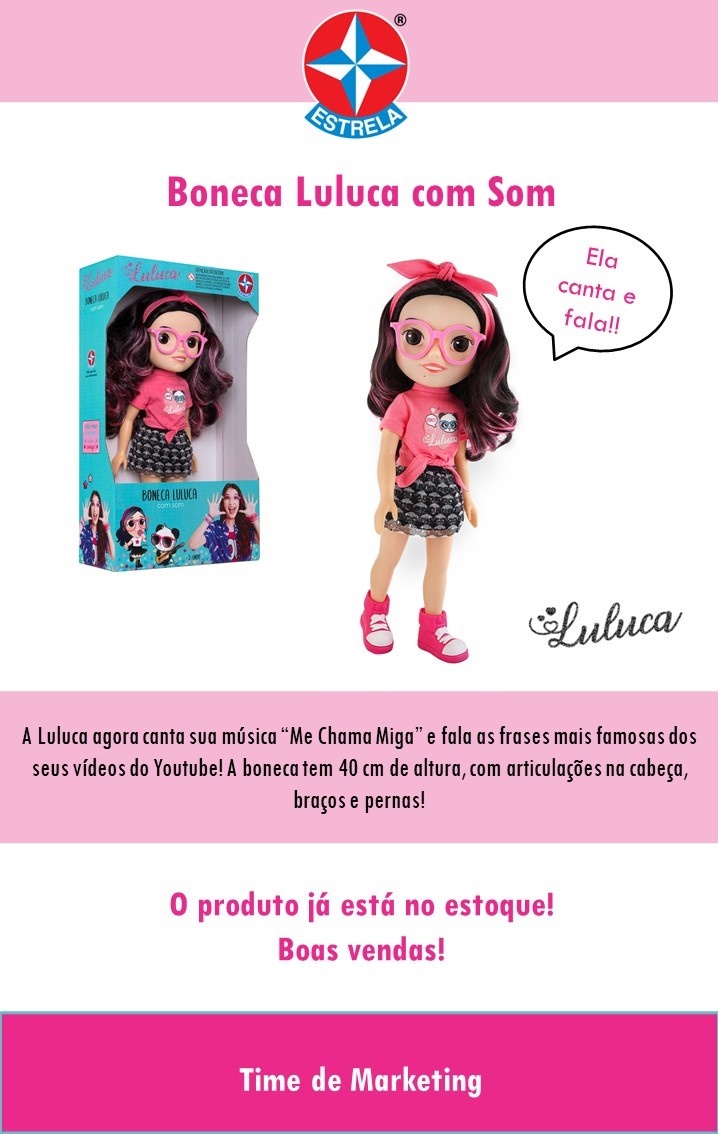 Boneca da Luluca r Estrela - Nova Boneca da Luluca